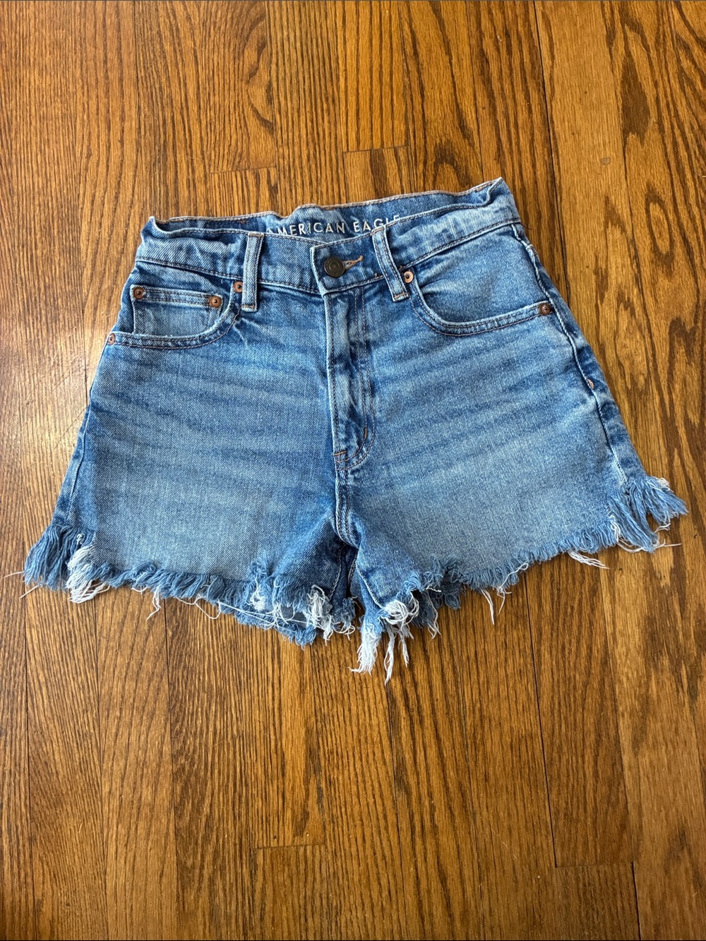 American Eagle Outfitters highest rise 90s boyfriend shorts denim jean size 00